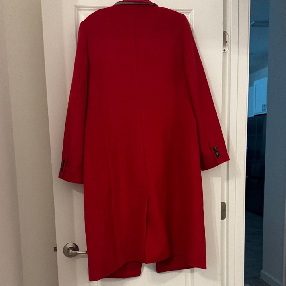 LOFT Women's Vibrant Red Trench Coat - Picture 2 of 3